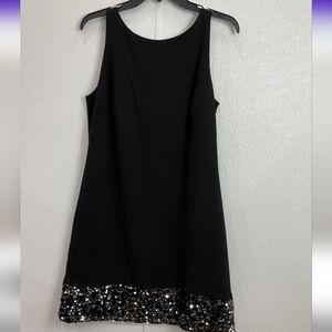 White House Black Market Black Dress with Sequin Detail